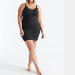 KNIX LuxeLift slip shapewear padded cups adjustable straps mid thigh black XL+